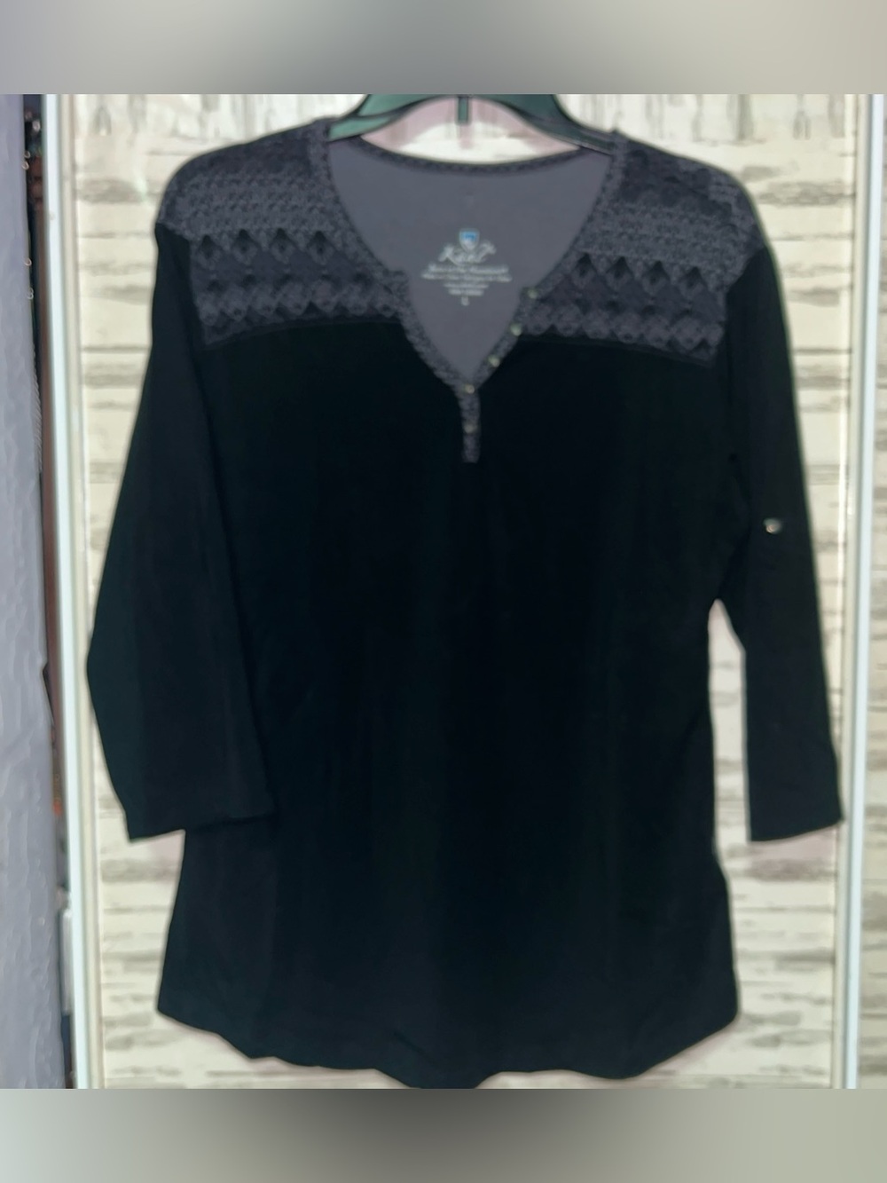 Kuhl Scoop Neck 3/4 Length Roll up Sleeve Shirt Women’s Large Black